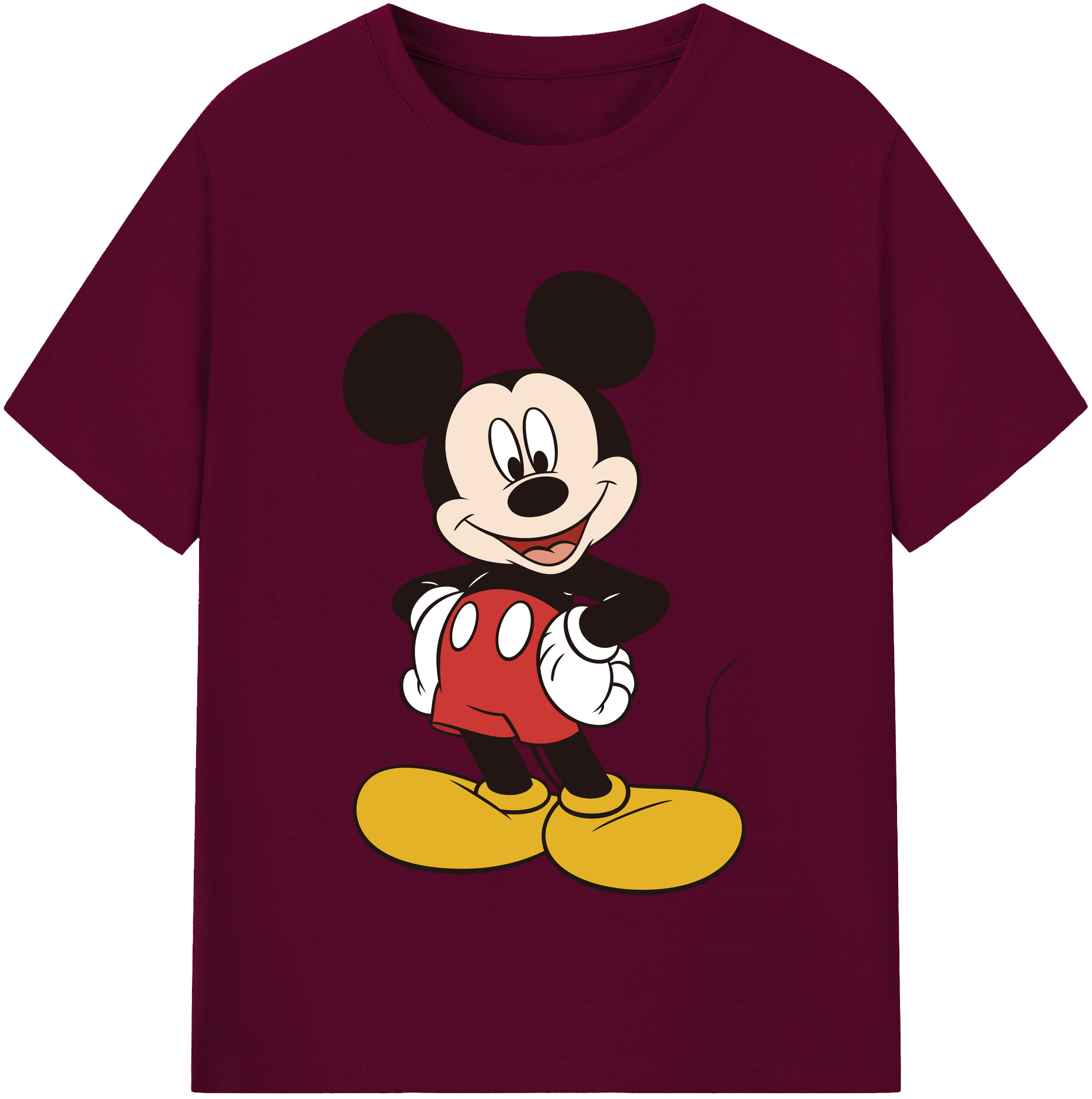（画像用） ミッキーマウス Mickey Mouse レディースカジュアルプリントTシャツ（綿100％）